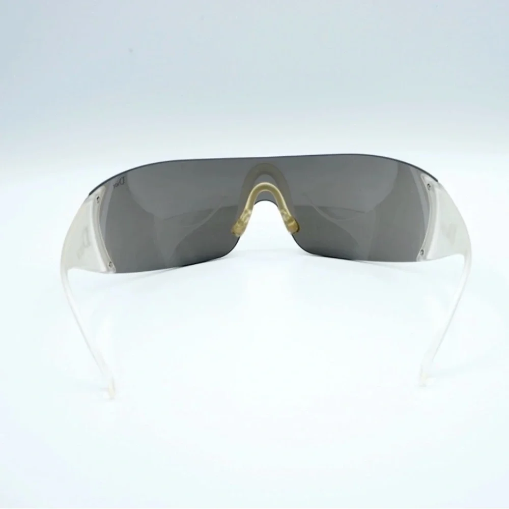 Auth RARE DIOR SKI 5 VA2 Shield Sunglass SET Case sport strap opaque white black